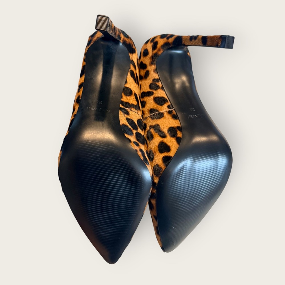 Real Calf Hair Leopard Pumps 9M Y2K Baddie Maximalist 90s Edgy Heel - Picture 5 of 9